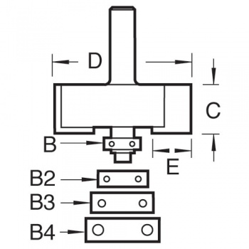 46/39LX1/2TC - Bearing Guided 35mm Diameter Rebater