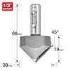 10/11X1/2TC - Chamfer V groove cutter 45 degrees