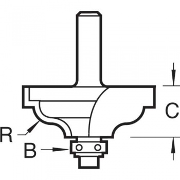 C096X1/4TC - Self guided ogee quirk 4mm radius