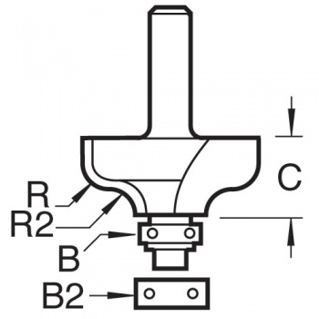 C098X1/4TC - Self guided ogee 5mm radius