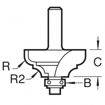 C104X1/4TC - Self guided broken ogee quirk 4mm radius