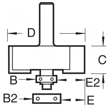 C040X8MMTC - Self guided rebater 35mm diameter x 12.7mm cut