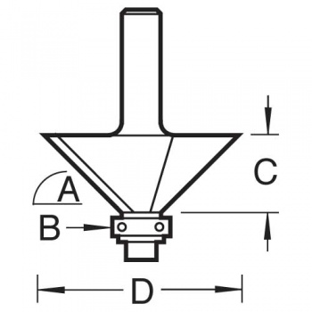 C049X8MMTC - Self guided chamfer angle=45 degrees x 12.7mm Cut