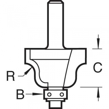 C086X1/2TC - Guided ogee radius 4.0 x 15.9mm cut