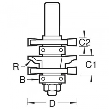 C155X8MMTC - Ogee profile scriber set