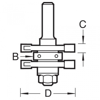 C158X1/4TC - Tongue and groover set 41mm diameter