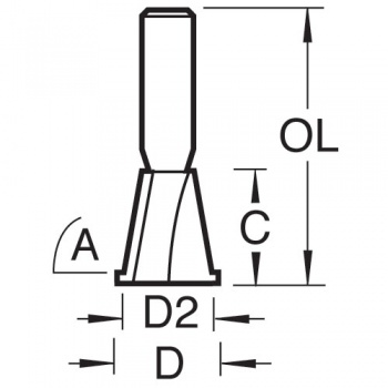 C159X1/4TC - Dovetail 12.7mm diameter x 104 degrees spurs