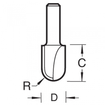 C050X8MMTC - Radius 1.6mm radius x 3.2mm diameter