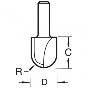 C056X8MMTC - Radius 9.5mm radius x 19.1mm diameter