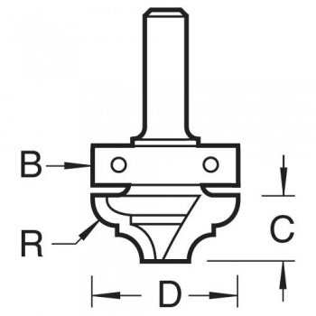 C131X8MMTC - Broken ogee 2.4mm radius