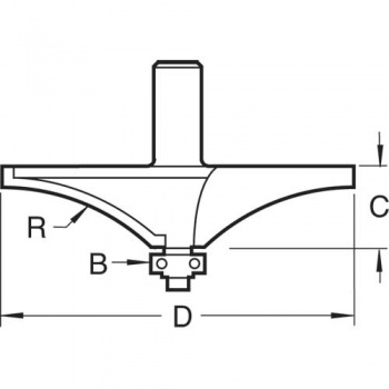 C191X1/2TC - Bearing guided hand rail 51mm radius