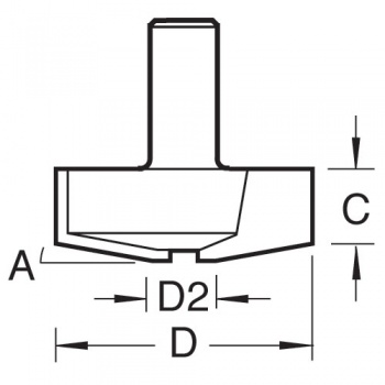 C187X8MMTC - Bevel panel raiser 10 degrees 41mm diameter