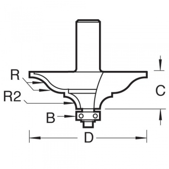 C217X1/2TC - Bearing guided elegant mould 10.5mm radius