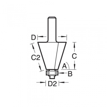 C138AX1/4TC - Self guided chamfer 60 degrees x 20.6mm cut