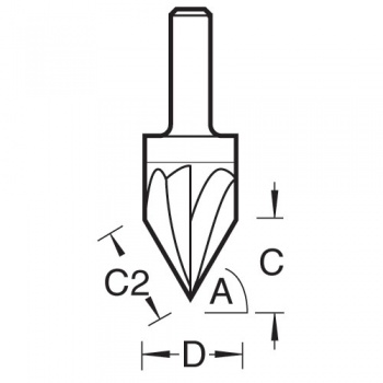 C043CX1/4TC - Triple flute engraver angle =60 degrees