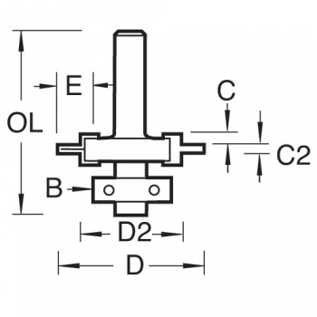 C225X1/4TC - Guided centre leg pile 2/7mm