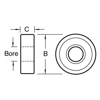 BB28 - Bearing 28mm diameter 8mm bore