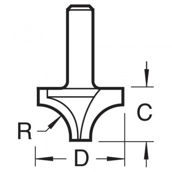 C071X1/4TC - Sash bar 6.3mm radius x 19.1mm cut