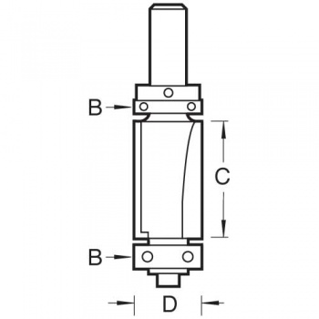 C199X1/2TC - Double guided trimmer 19.mm x 50mm