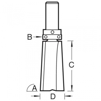 C214X1/2TC - Bearing guided 3 degrees undercut 50mm cut