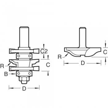 CR/PDS1X1/2TC - Panel door set ogee