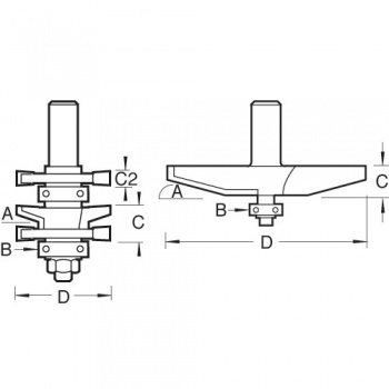 CR/PDS2X1/2TC - Panel door set bevel large