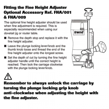 FHA/001 - Fine height adjuster for T3, T5, MOF 96 + Others