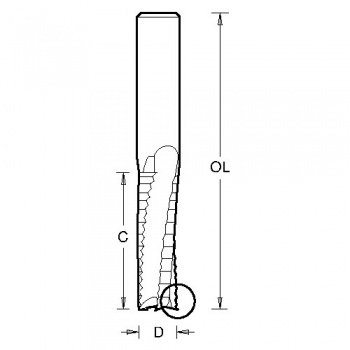 IT/1786359 - Solid tungsten spiral three flute upcut 12mm diameter