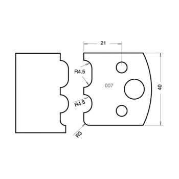 IT/3300740 - Knife 40mm x 4mm tool steel (pair)