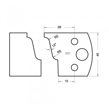 IT/3303140 - Knife 40mm x 4mm tool steel (pair)