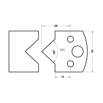 IT/3303540 - Knife 40mm x 4mm tool steel (pair)