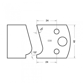 IT/3303840 - Knife 40mm x 4mm tool steel (pair)