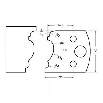 IT/3310440 - Knife 40mm x 4mm tool steel (pair)