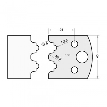 IT/3310840 - Knife 40mm x 4mm tool steel (pair)