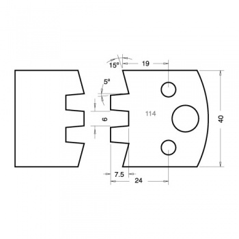 IT/3311440 - Knife 40mm x 4mm tool steel (pair)