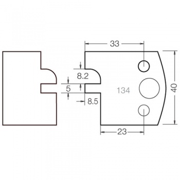 IT/3313440 - Knife 40mm x 4mm tool steel (pair)