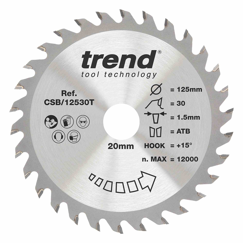 CSB/12530T - WOOD SAWBLADE 125X20X30TX1.5