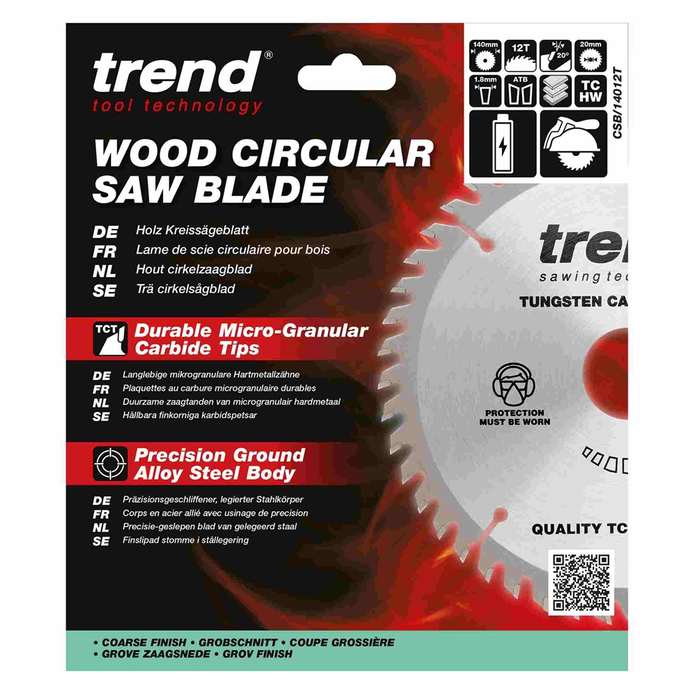 CSB/14012T - WOOD SAWBLADE 140X20X12TX1.8