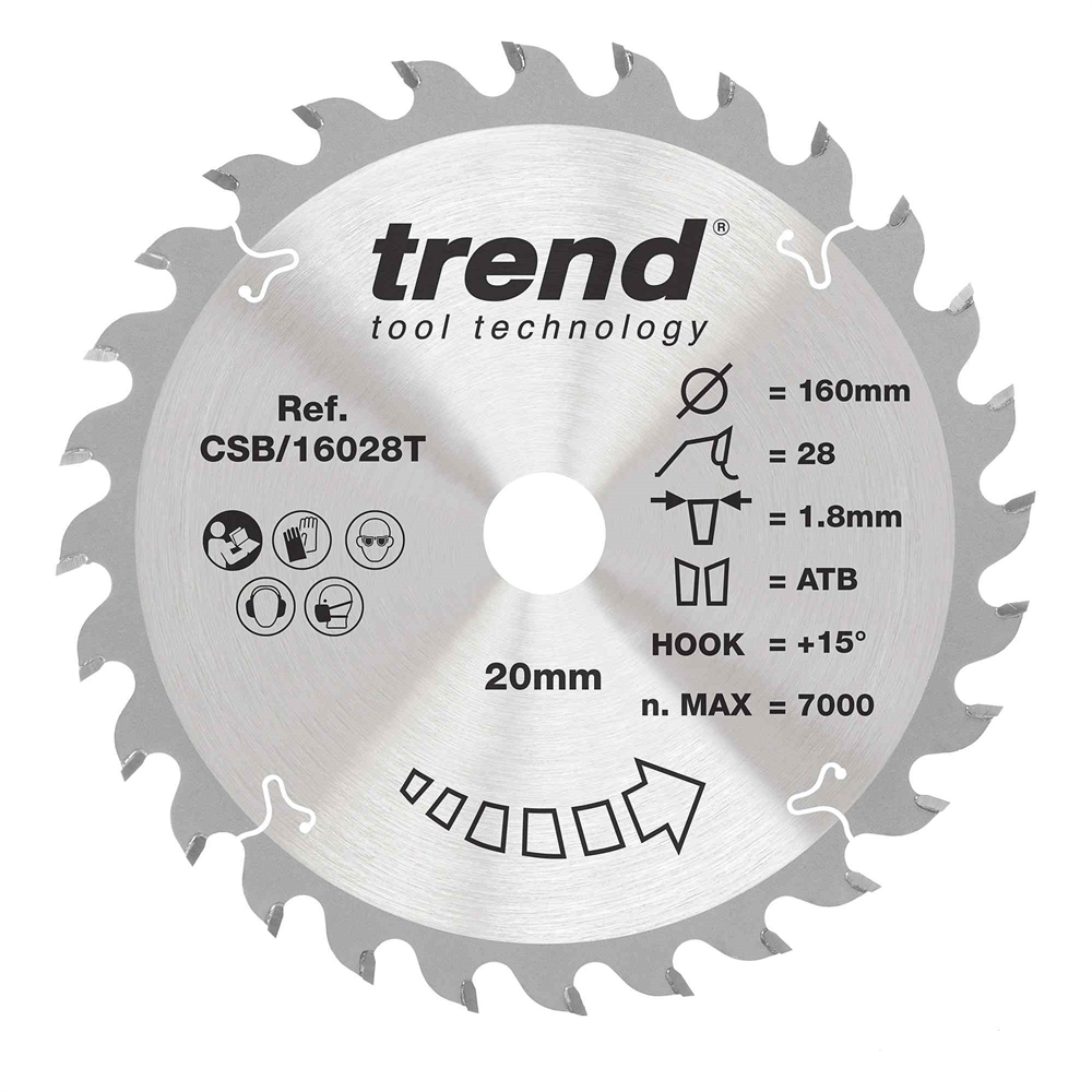 CSB/16028T - WOOD SAWBLADE 160X20X28TX1.8