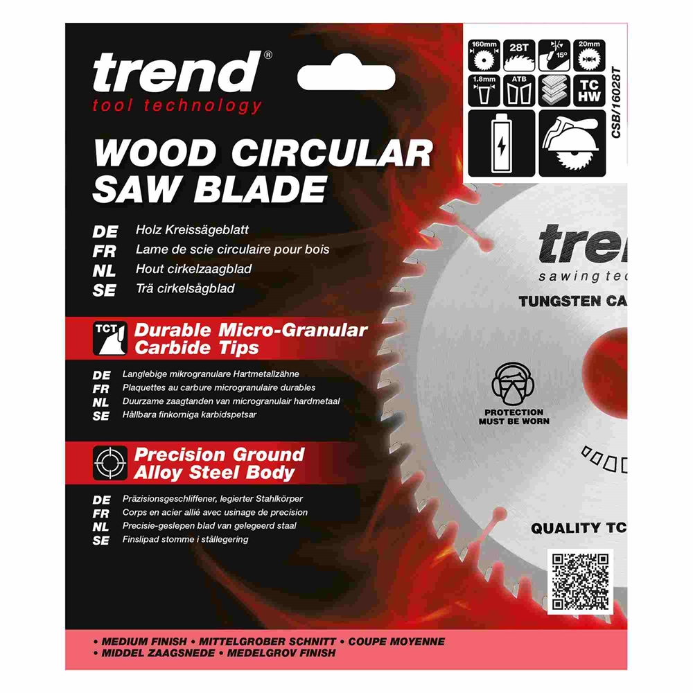 CSB/16028T - WOOD SAWBLADE 160X20X28TX1.8