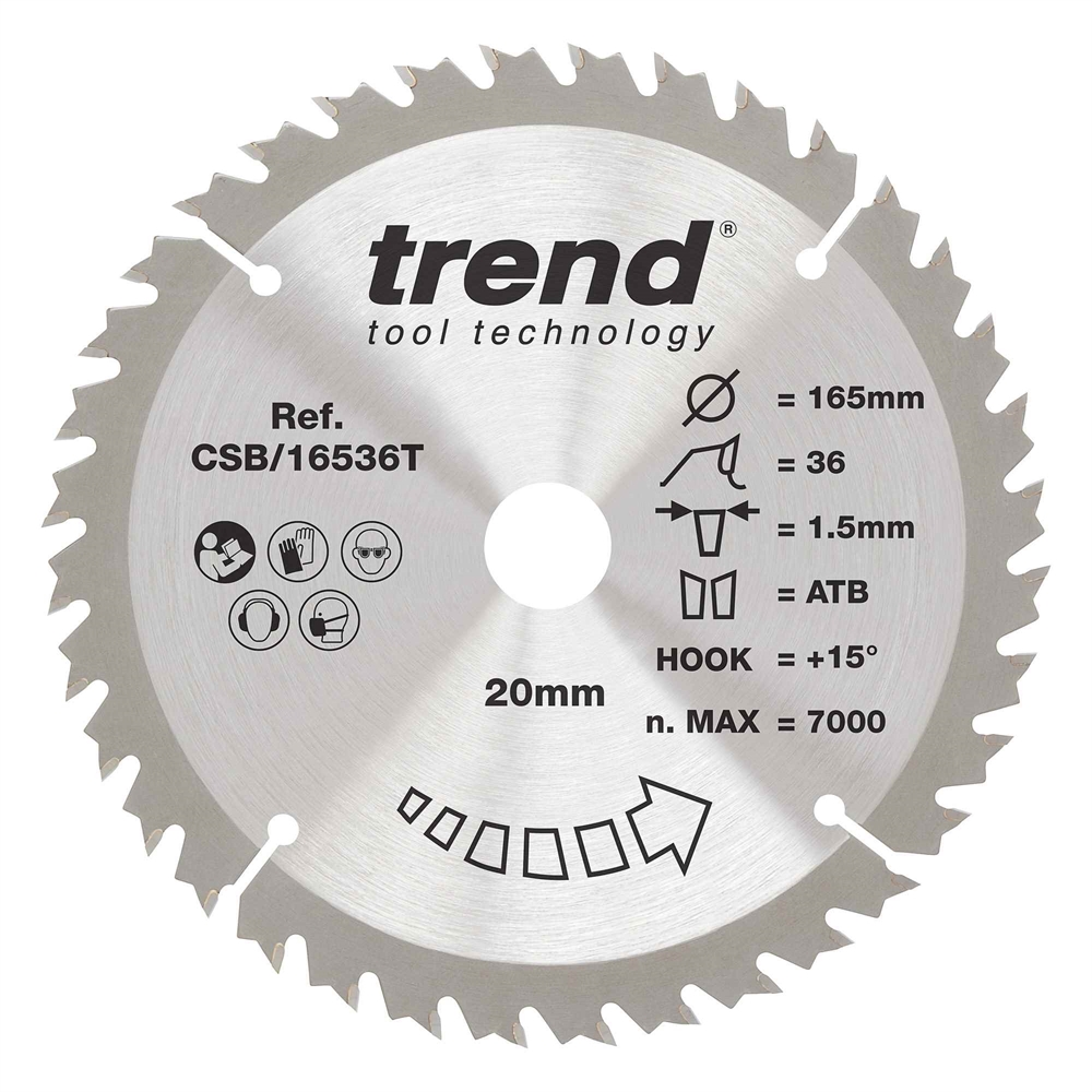 CSB/16536T - WOOD SAWBLADE 165X20X36TX1.5