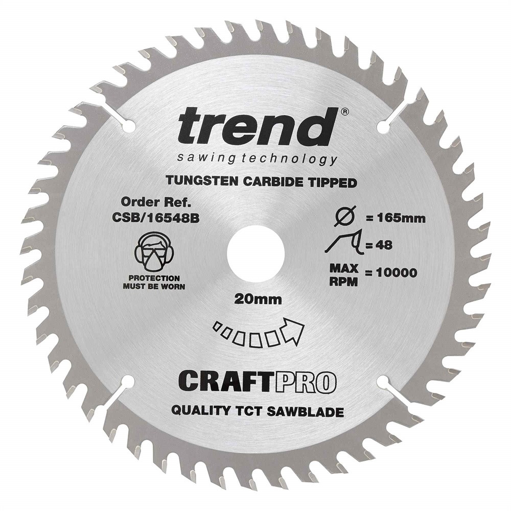 CSB/16548B/10 - WOOD SAWBLADE 165X20X48T,10PK