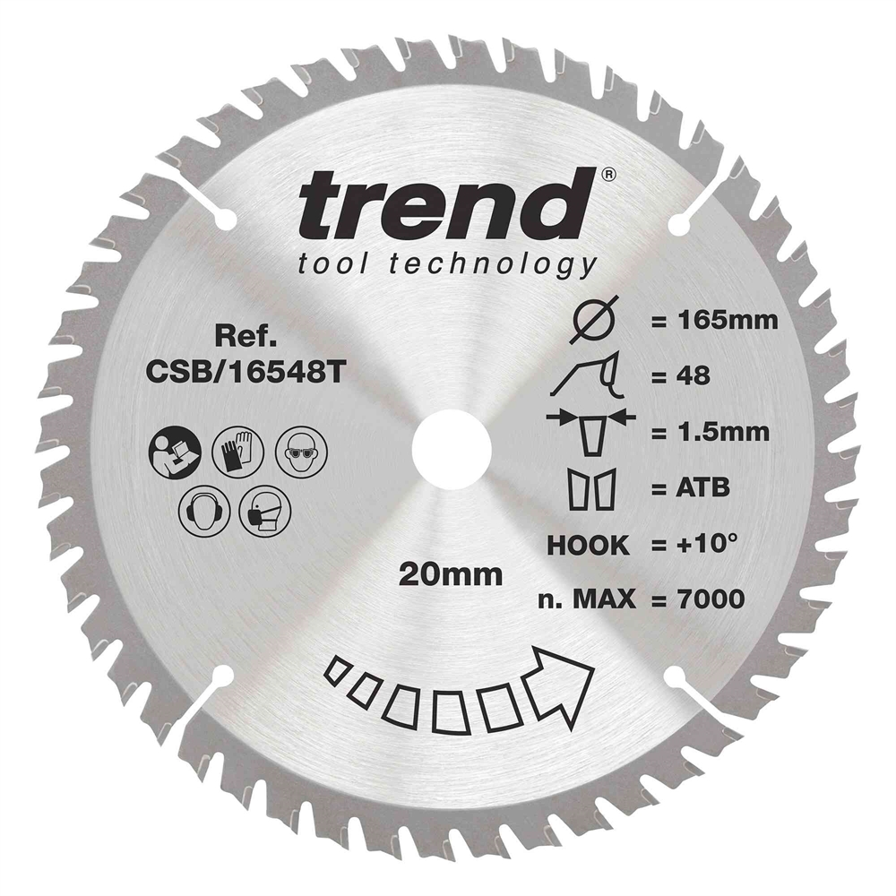 CSB/16548T - WOOD SAWBLADE 165X20X48TX1.5