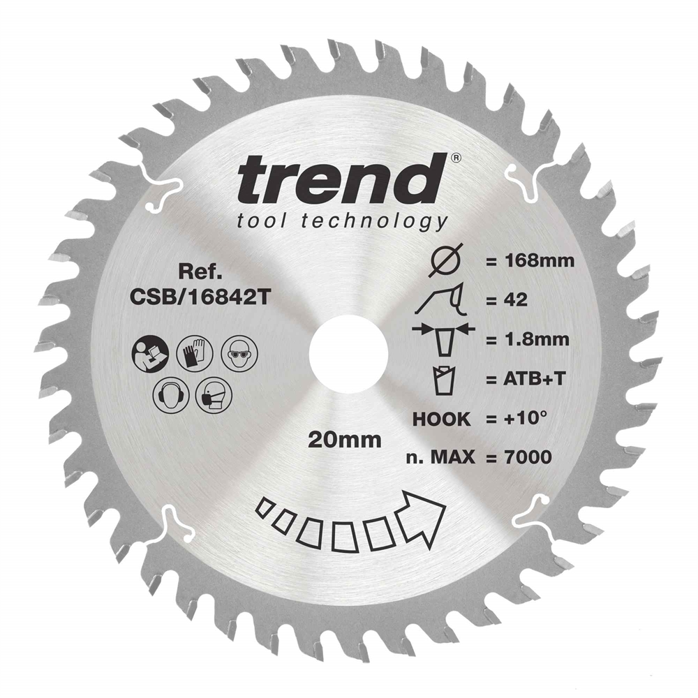 CSB/16842T - WOOD SAWBLADE 168X20X42TX1.8