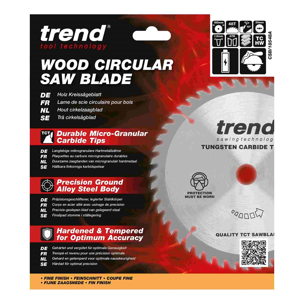 CSB/18548A - WOOD SAWBLADE 185X30X48TX1.8