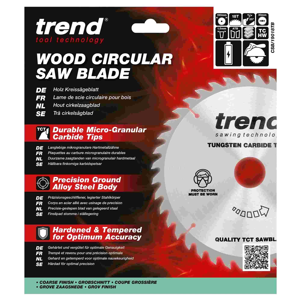 CSB/19018TB - WOOD SAWBLADE 190X30X18TX1.5