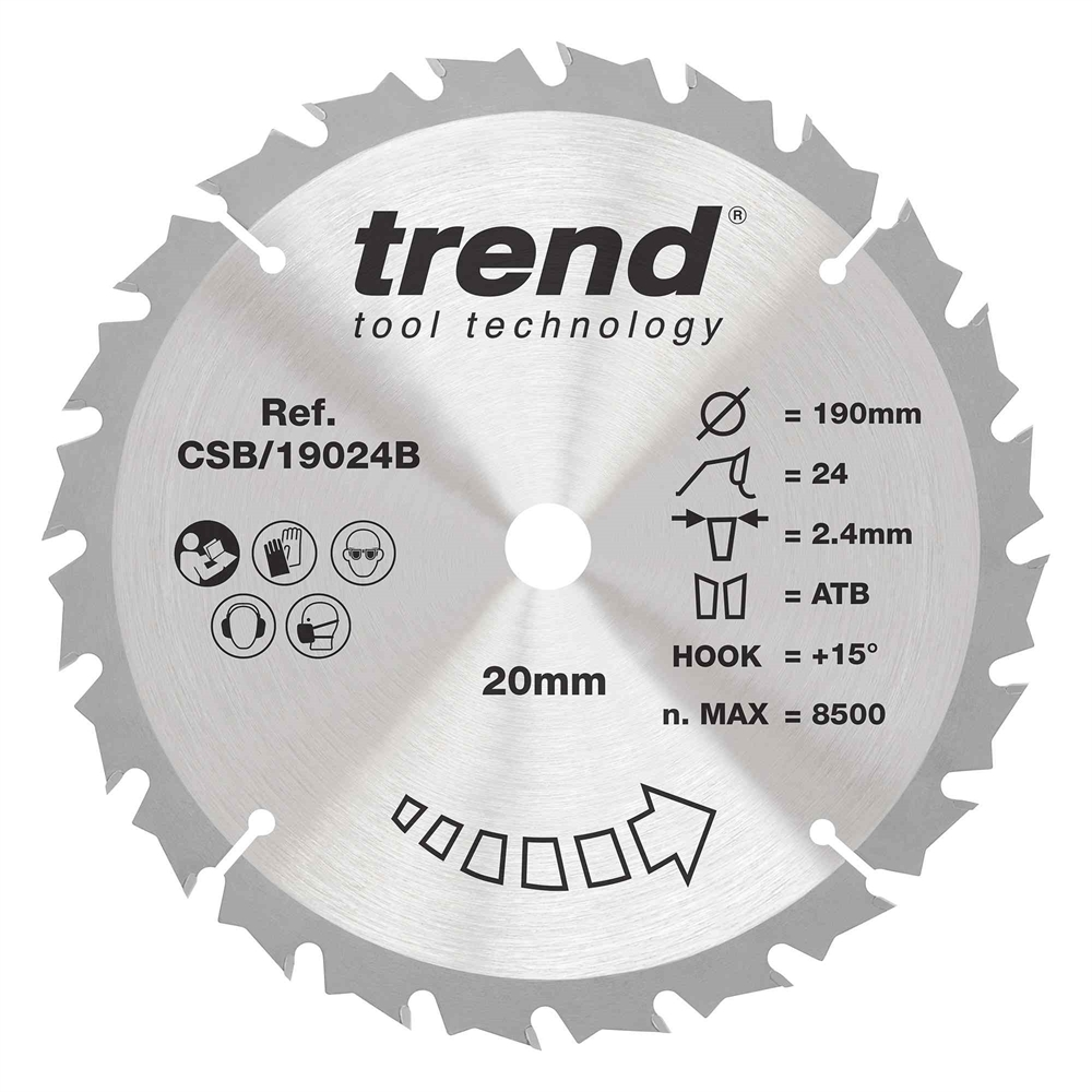 CSB/19024B - WOOD SAWBLADE 190X20X24TX2.4