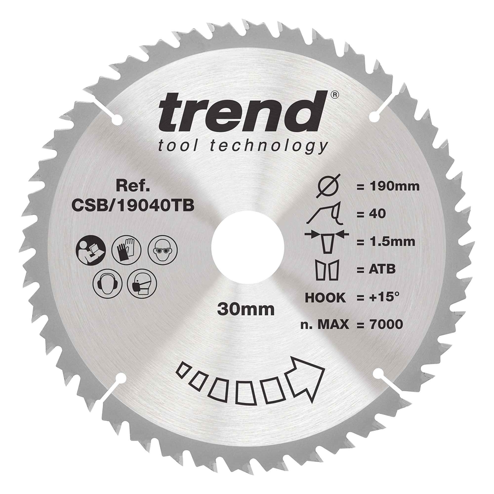 CSB/19040TB - Craft saw blade 190 x 40 teeth x 30 thin