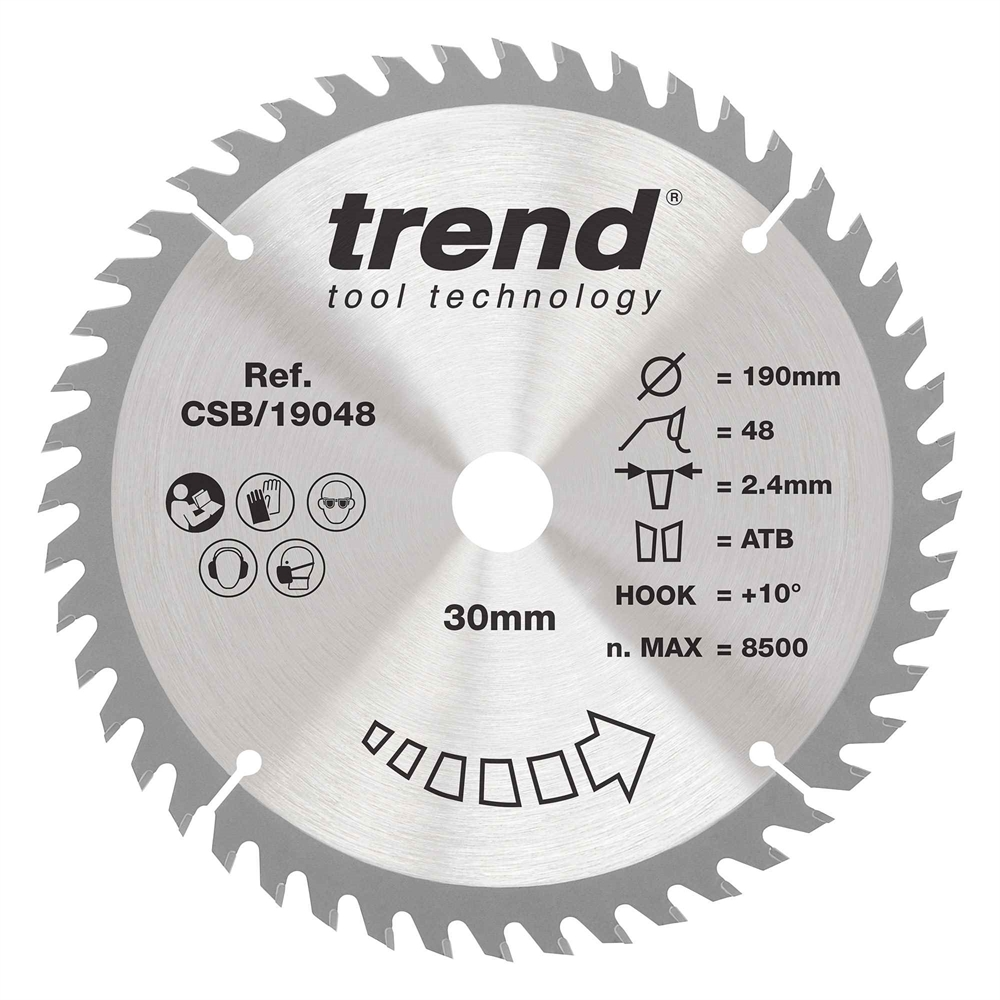 CSB/19048 - WOOD SAWBLADE 190X30X48TX2.4