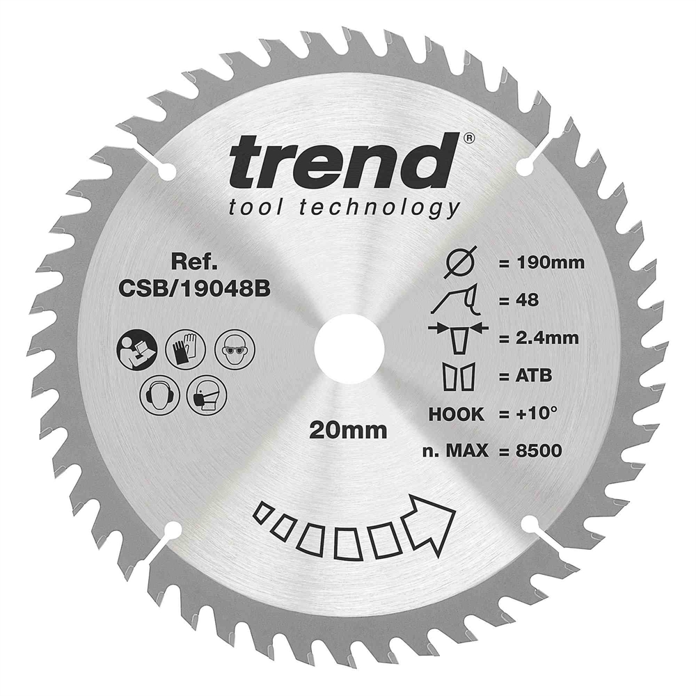 CSB/19048B - WOOD SAWBLADE 190X20X48TX2.4